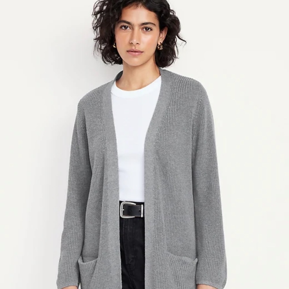 Beige Women's Open Front Cardigan Sweater